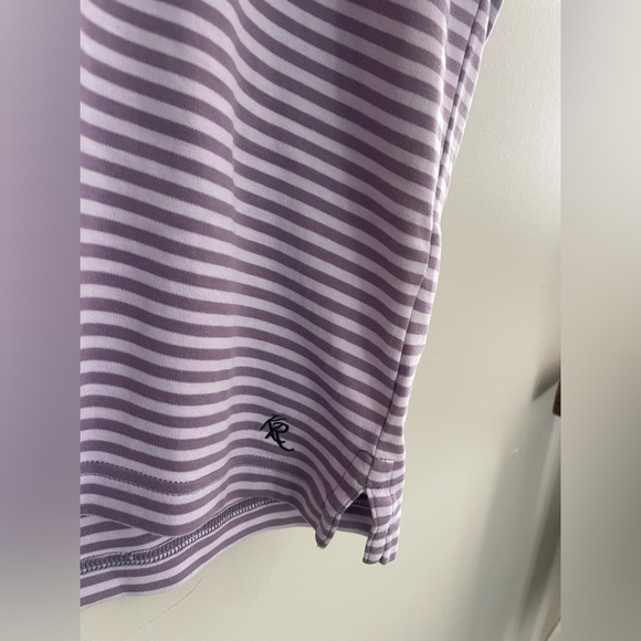 Kenneth Rogers Two Toned Purple Striped Golf Shirt Polo - Picture 2 of 4
